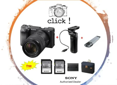Sony Alpha ILCE-6400M/ A6400M Mirrorless Digital Camera with 18-135mm Lens (Black) Bundle with Sony GP-VPT1 Shooting Grip + Manfrotto Base Grip + (Free 2 x 64GB SD CARD + Sony NP-FW50 Battery + Camera Bag)