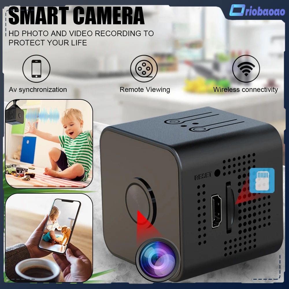 Máy quay Camera wifi ip nhỏ gọn Độ nét cao oriobaoao X6D 1080p Gia dụng không dây nhìn trong đêm Máy ghi hình kỹ thuật số An Ninh