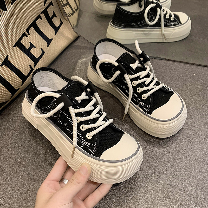 Giày bata nữ GENBAG giày thể thao nữ đi học ulzzang đạp gót dây thừng basic đế cao su đẹp G03