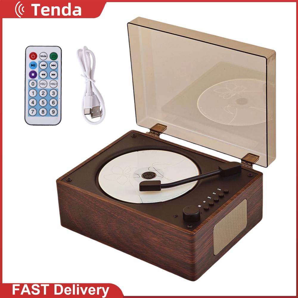   Tenda Home âm nhạc Máy nghe nhạc có thể sạc lại hỗ trợ CD BT USB 3.5mm Aux Máy nghe nhạc CD Bluetooth tương thích 5.0 nhà âm thanh cho điện thoại 