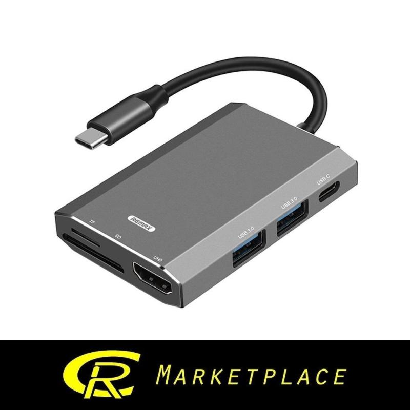 Remax RU-U30 Type C Tank Series Docking Station 6 in 1 2 x USB 3.0 1 x SD Card Slot 1 x Type C 1 x HDMI Port