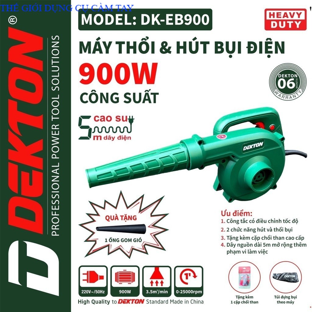 Máy thổi bụi và hút bụi DEKTON DK-EB900 MẪU MỚI 2023 900W . THẾ GIỚI DỤNG CỤ CẦM TAY GIÁ SĨ