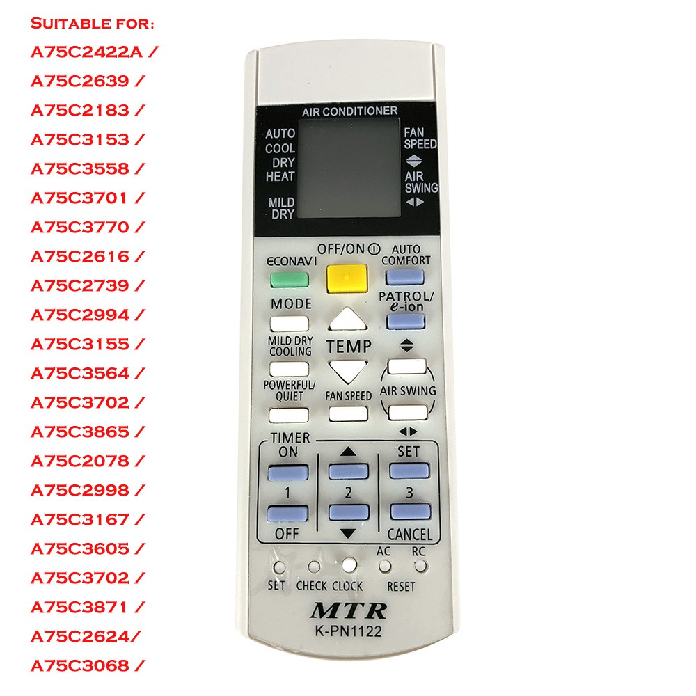 PANASONIC Điều Khiển Từ Xa Cho Máy Lạnh A75C3770 A75C4185 A75C2616 A75C2422A A75C2639 / A75C2183 A75