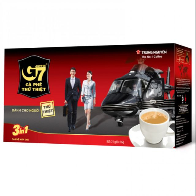 G7H21 - Cà phê Trung nguyên hòa tan G7 3in1 Hộp 21 gói (21gói*16gr)