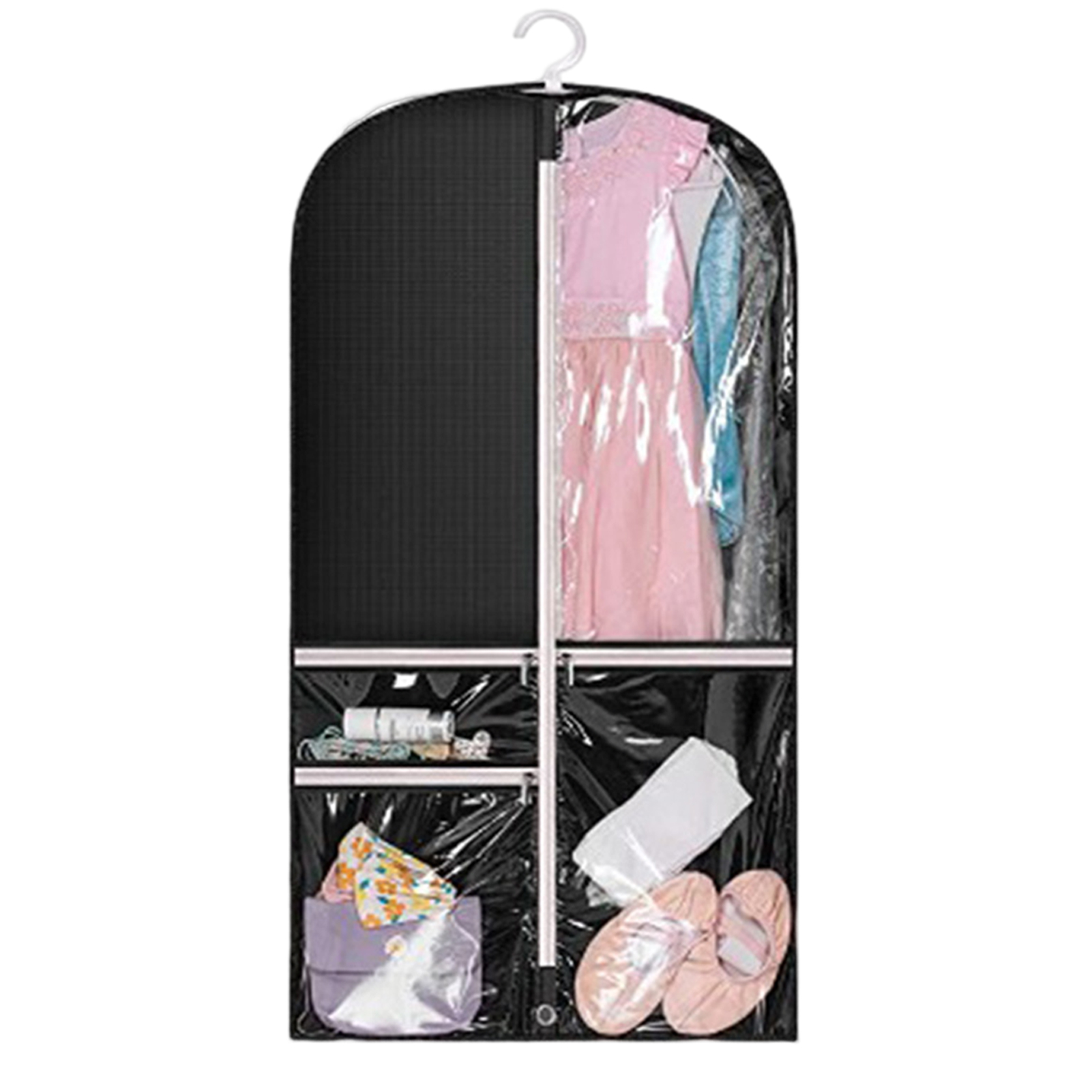 rego001 Clothes Dust Cover Multi-pocket Transparent Visible Multi-purpose 4 Grids Easy Storage Clothing Dust Cover Wardrobe Supplies Useful Storage Garment ราคา 110 บาท*ส่งฟรี