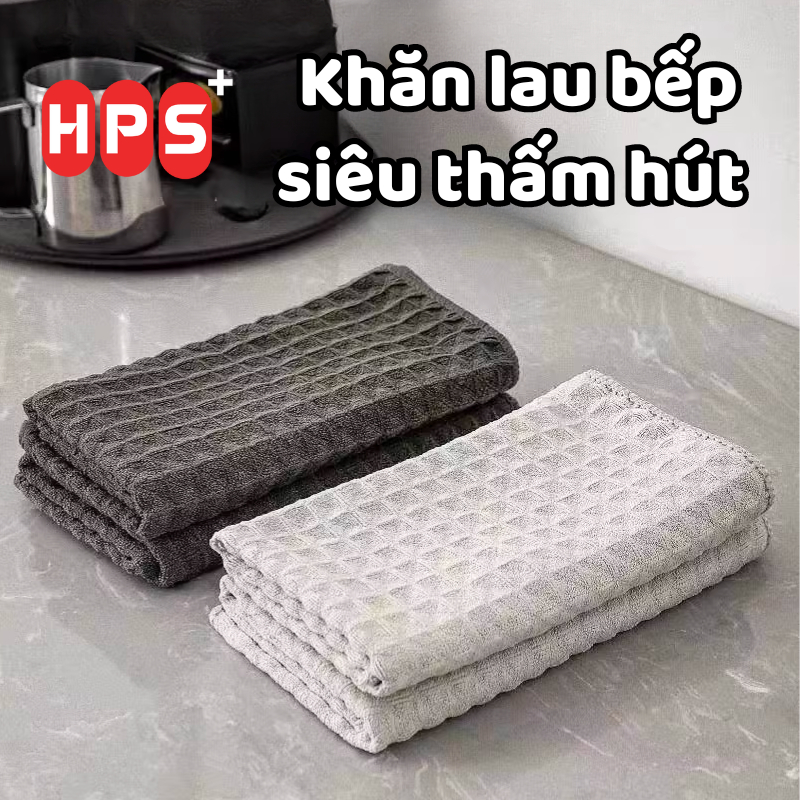 Combo 3 khăn lau bếp đa năng 2 mặt siêu thấm, Khăn lau tay, lau kính, lau bát đĩa, cốc chén, Khăn lau đa năng cao cấp