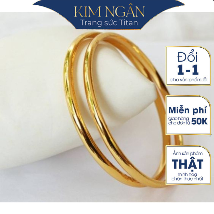 Vòng  titan nữ -Loại trơn -KHÔNG KHÓA -không gỉ mạ vàng lắc tay nữ mạ vàng tròn trơn basic trang sức