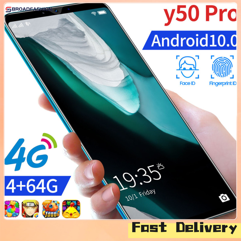 Broadfashion Y50 Pro 4+64GB Mobile Phone Fast Face Recognition Fingerprint Recognition Smartphone ราคา 1,475 บาท*ส่งฟรี