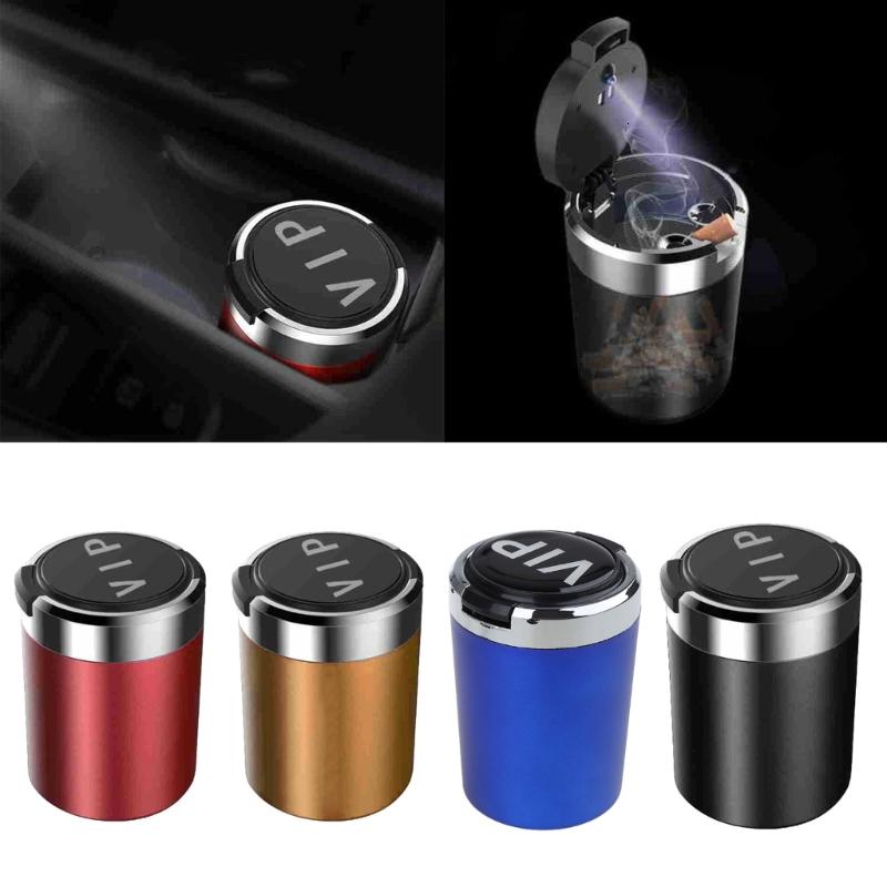 Có Thể Tháo Rời Xe Gạt tàn thuốc Di Động Không Khói Kín Thiết Kế dụng cụ tự động đèn LED xanh dương Phụ Kiện Xe Hơi Cho Nam Giới