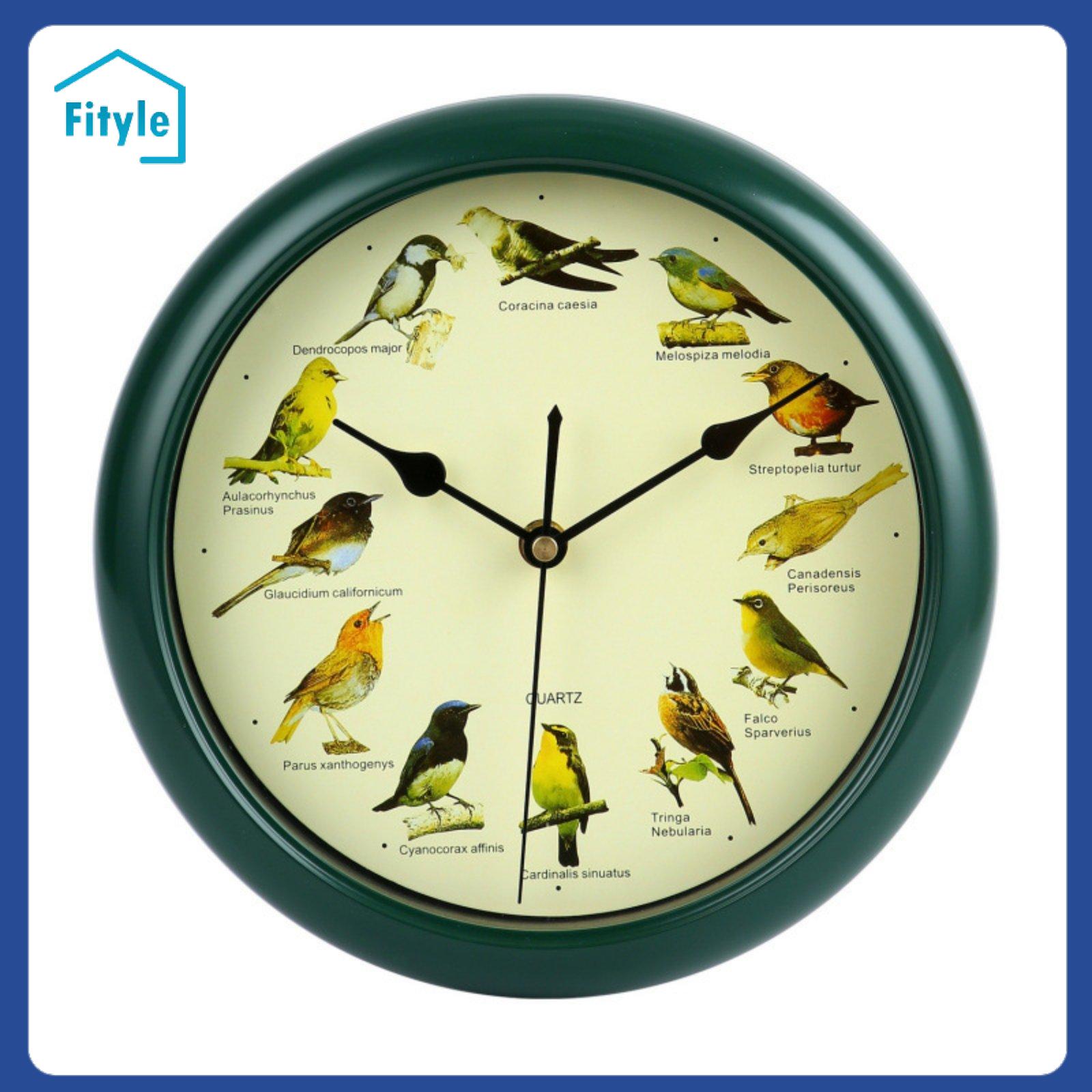 Cuckoo Design Round Wall Clock with Authentic Bird Sound Mechanism Elegant Decorative Clock for Classroom or Office