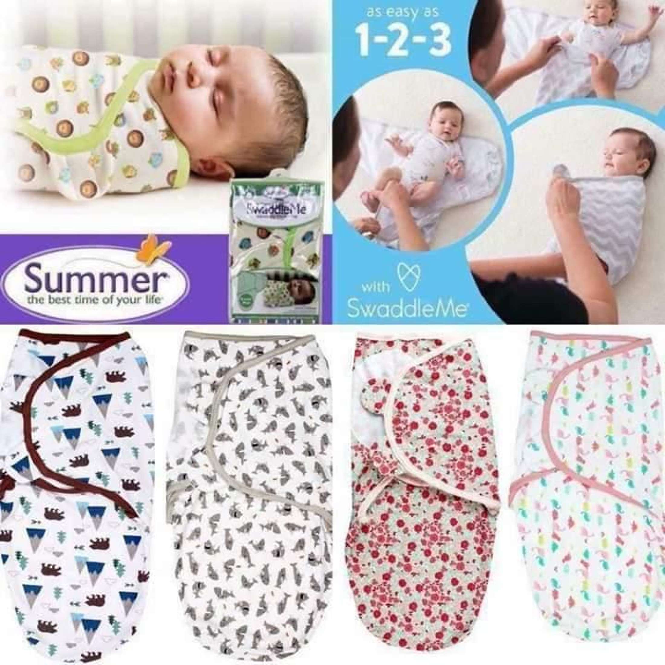 Summer SwaddleMe Adjustable Swaddle Infant Baby Wrap Blanket For Baby (Assorted Design) 0-3 Months (orgenal