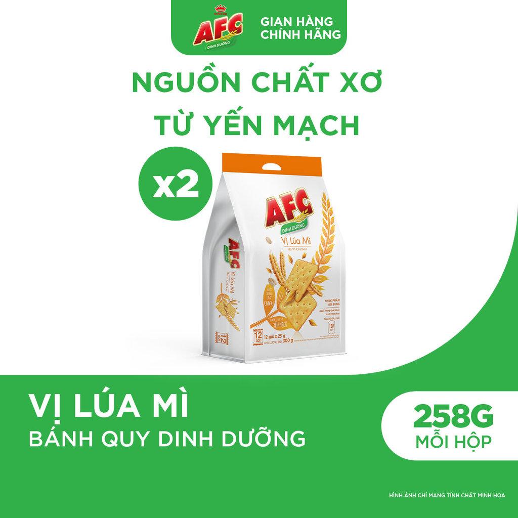 Combo 2 Bánh Quy Dinh Dưỡng AFC Vị Lúa Mì 258g