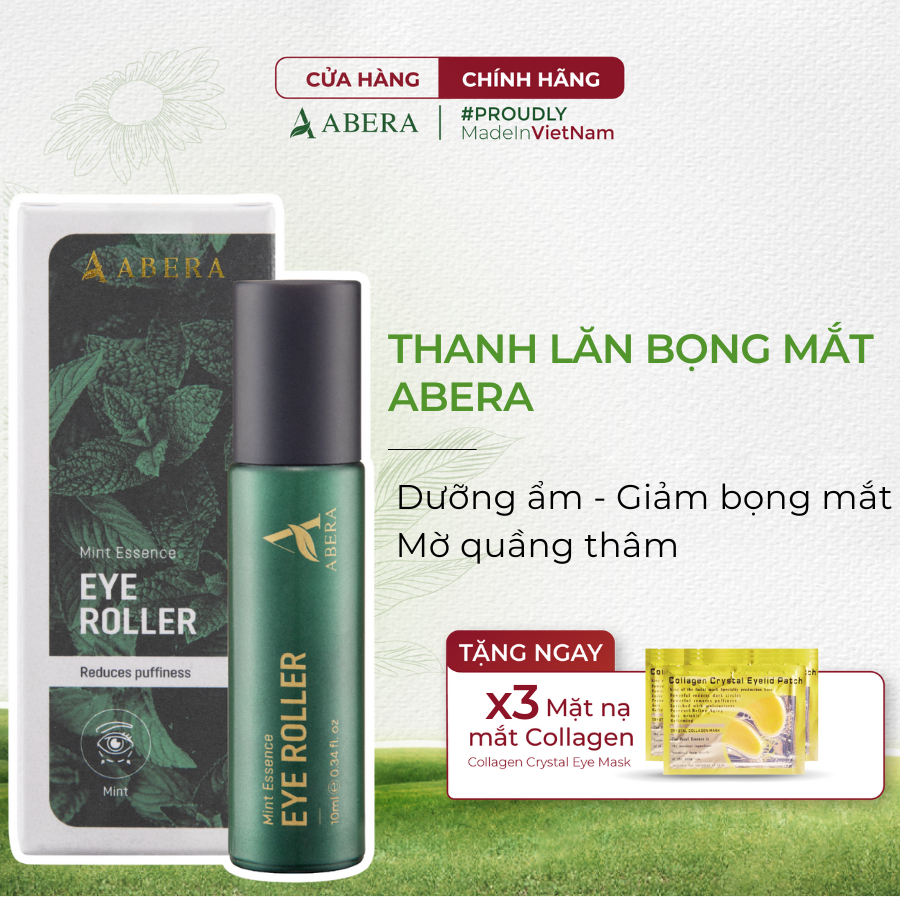 Thanh Lăn Bọng Mắt Abera 10ML - Làm Dịu Vùng Da Quanh Mắt, Giảm Bọng Mắt, Quầng Thâm Và Nếp Nhăn HTs