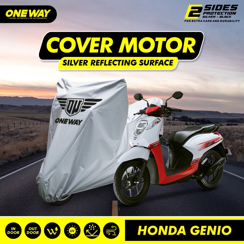 OneWay Sarung Cover Motor Silver Fazzio Penutup Pelindung Mantel Motor Genio Waterproof Harga 89,000 rupiah*Gratis Ongkir