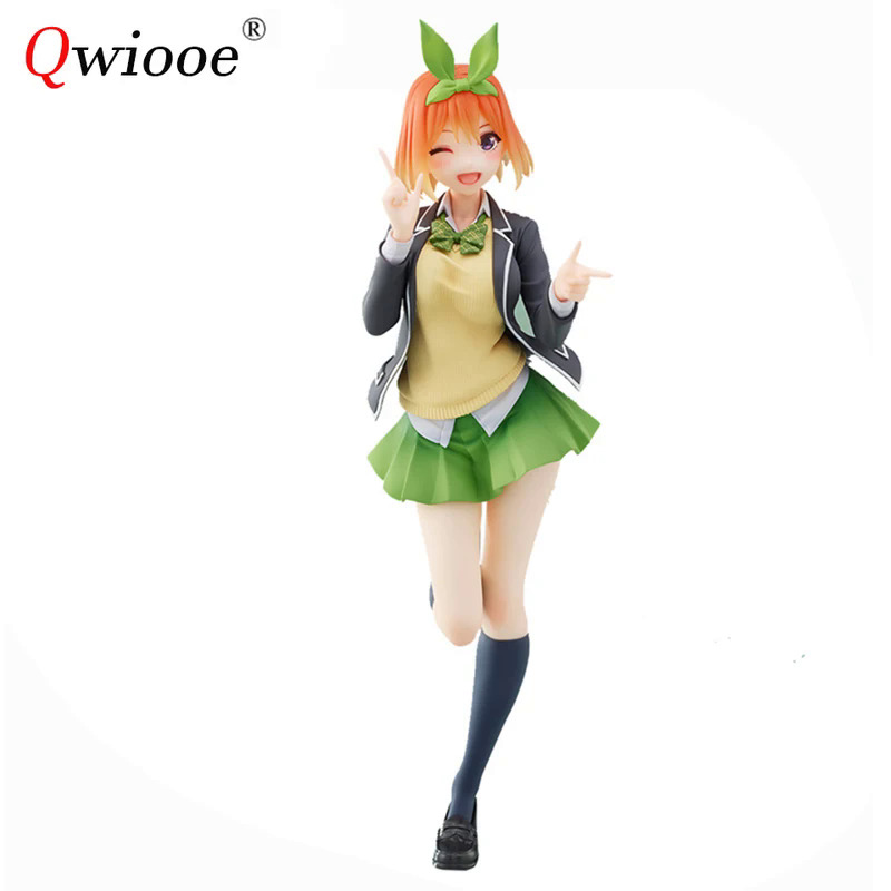 Qwiooe ban đầu Taito gotoubun không hanayome 20cm nakono yotsuba coreful đồng phục PVC hành động mô hình mô hình đồ chơi bán buôn