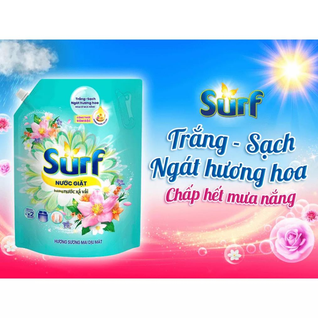 Nước Giặt Surf Túi 3,3kg Hương Hoa Cỏ/Sương Mai sieuthitoanngoc