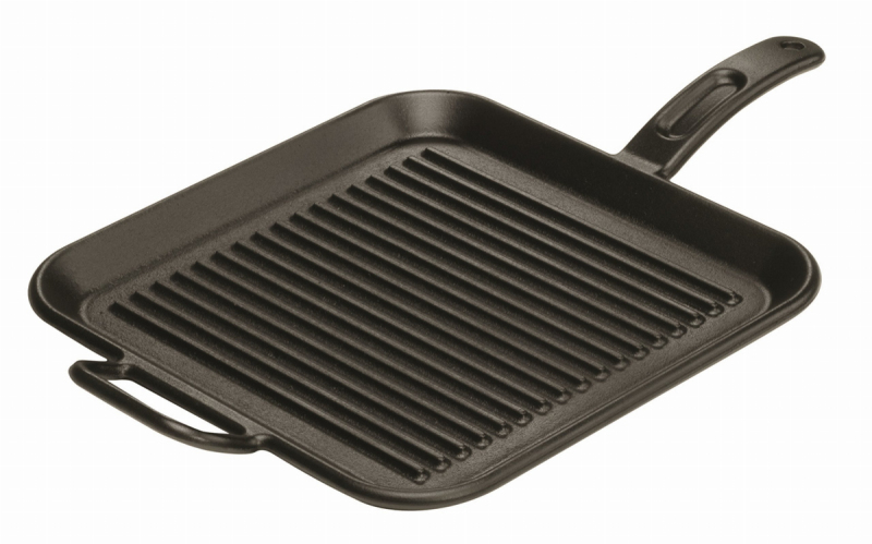Lodge 12 Inch Square Cast Iron Grill Pan. Ribbed 12-Inch Square Cast Iron Grill Pan with Dual Handles. Singapore