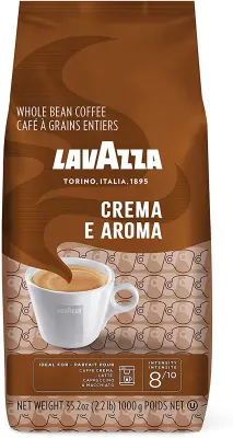 Lavazza Crema e Aroma Whole Coffee Bean Blend, 2.2 Pound Bag, Medium Roast