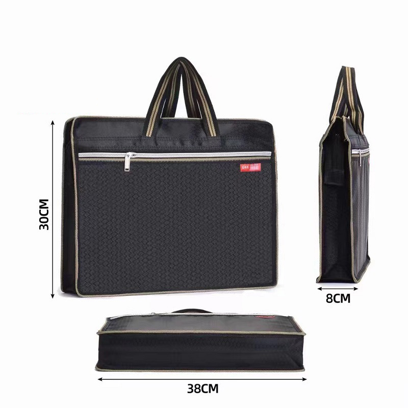 Large Capacity Briefcase Folder Tote Bag Storage Handbag Waterproof File Handle Bag Multi Purpose Work Briefcase Portable Organizer