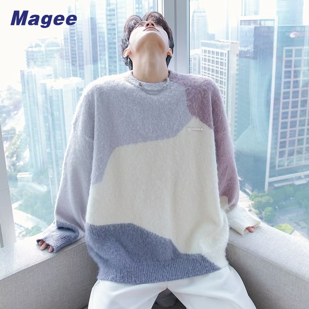 WGB Áo Sweater Dệt Kim Tay Dài Cổ Tròn Phong Cách Hong Kong Thời Trang Mùa Đông Cho Nam