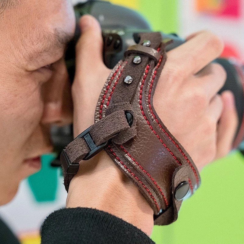 Camera Leather Wrist Strap DSLR Portable Waterproof Hand Belt Holder