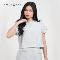 Apple & Eve Solene Textured Tweed Shell Cropped Top