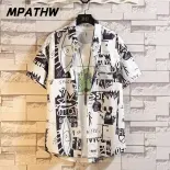 MPATHW  Áo sơ mi ngắn tay nam phong cách Nhật Bản mùa hè thời trang thoải mái