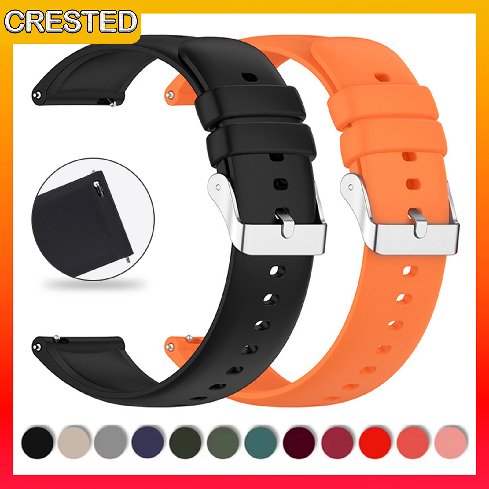  Dây đeo Silicon 22mm 20mm cho đồng hồ Samsung Galaxy Watch 7 6 5 4 FE dây thun cho đồng hồ thông minh đồng hồ Garmin đồng hồ Huawei GT 5 4 3 2   Amazfit GTS GTR Đồng hồ Xiaomi S4 S1 S2 S3 hoạt động Redmi xem 5 hoạt động 5 lite Itel 011 12 