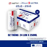 Nồng Độ Cồn 4.2% -  Combo 2 Thùng 24 Lon Bia Michelob ULTRA Chính Hãng (250ml/ lon)