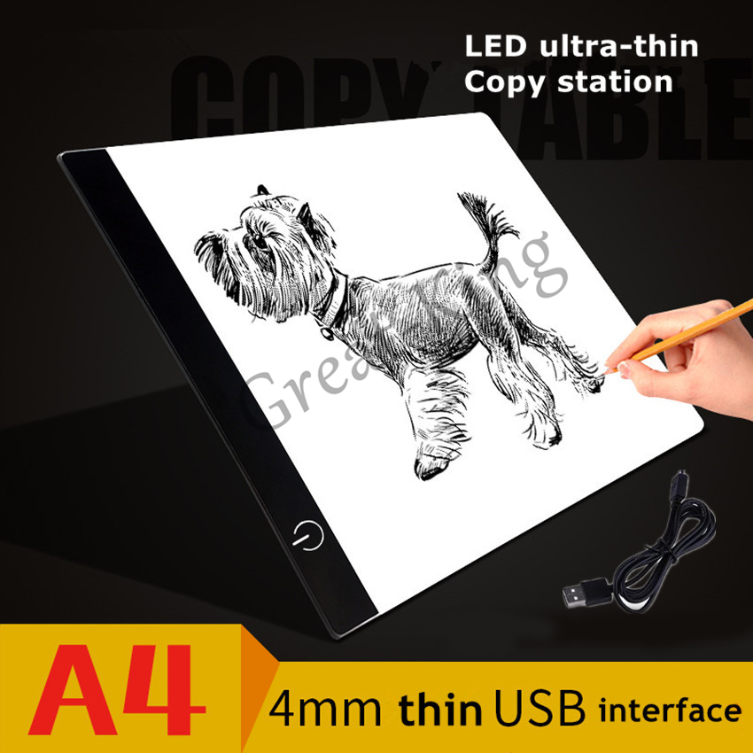 Great-King LED Light Drawing Pad Digital Graphic Tablet A3 A4 Stencil Drawing Board Tablet Painting Board