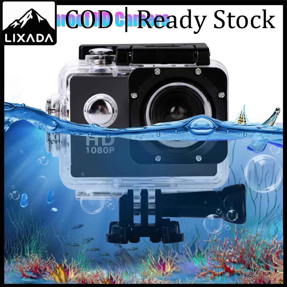 LIXADA กล้องกันน้ำ HD กล้องเคลื่อนไหวการเปิดรับแสงอัตโนมัติถ่ายภาพความเร็วสูง 1080P 140 ° มุมกว้าง 30m สำหรับกิจกรรมกลางแจ้ง ราคา 624 บาท*ส่งฟรี