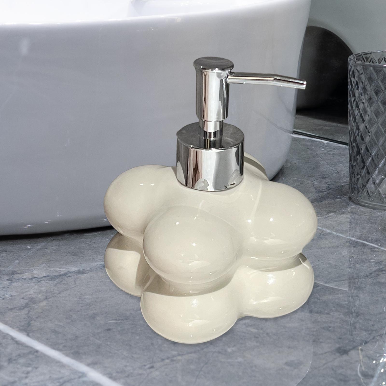 Zyplanet đồ chia Kem dưỡng da Hộp đựng xà phòng thời trang 380ml trắng tối giản Gel tắm dụng cụ định lượng cho nhà bếp phòng ngủ giặt trang trí