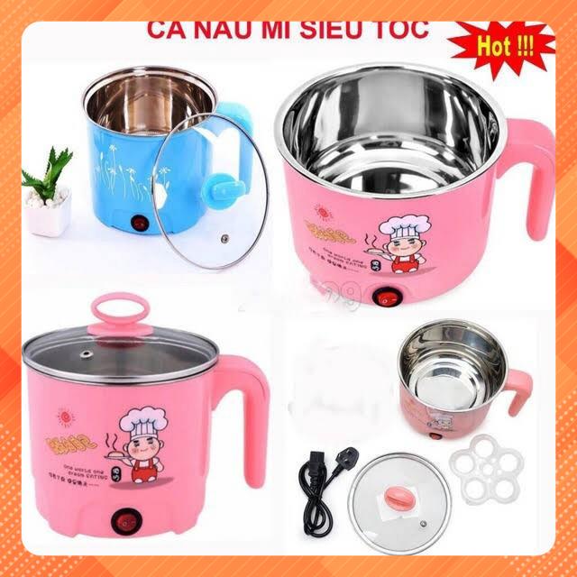 Ca nấu mì, nồi lẩu mini 18cm kèm kèm vỉ hấp