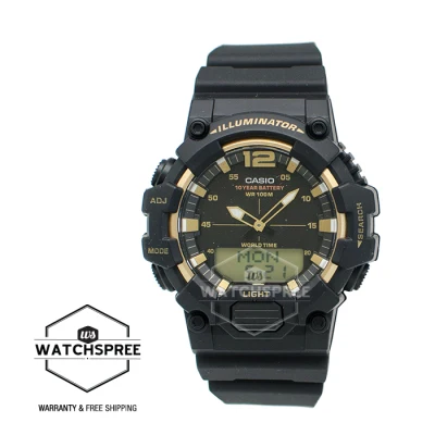 [WatchSpree] Casio Men's Analog-Digital Combination Black Resin Band Watch HDC700-9A HDC-700-9A