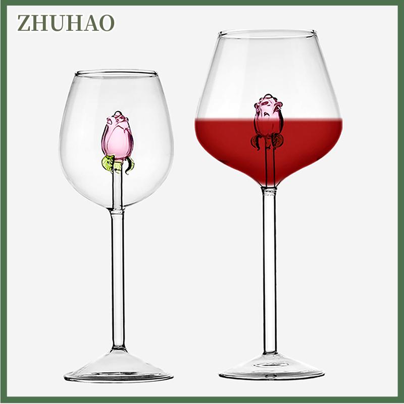 ZHUHAO แก้วไวน์สีแดงสีขาวทรงกุหลาบ3D สุดสร้างสรรค์ถ้วยใส่เครื่องดื่มถ้วยแก้วแชมเปญสำหรับใช้ในครัวเรือนของขวัญวาเลนไทน์สุดน่ารัก ราคา 226 บาท*ส่งฟรี