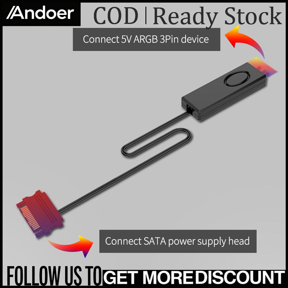 Andoer Jonsbo 5V 3Pin ARGB Controller SATAแหล่งจ่ายไฟปรับด้วยตนเองControllerสำหรับพัดลมแชสซีLight Barหม้อน้ำระบายความร้อนด้วยน้ำ - ยี่ห้อ Andoer ราคา 177 บาท*ส่งฟรี