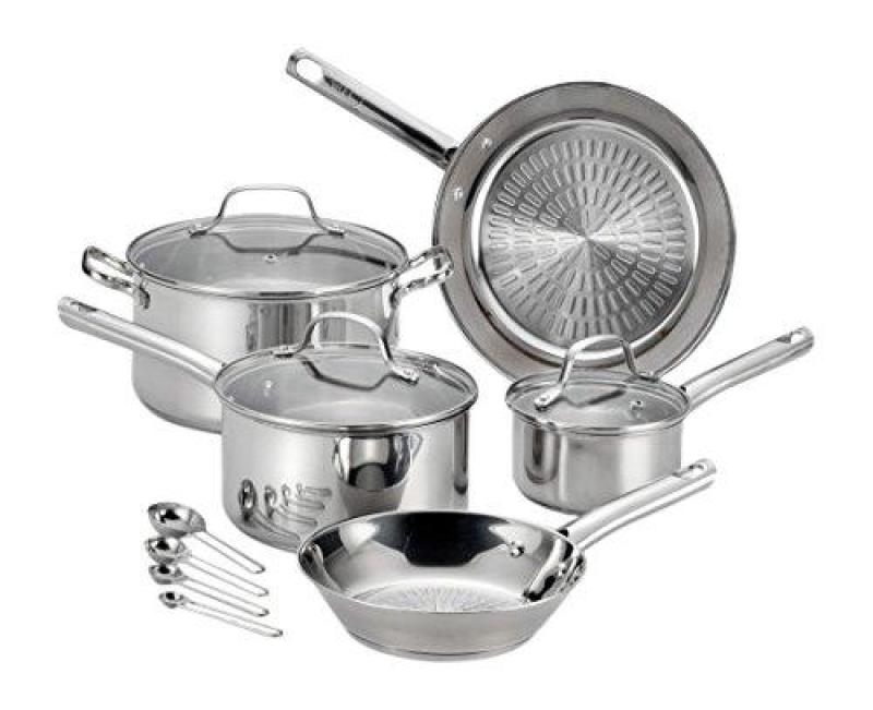 T-fal Performa Pro Stainless Steel Dishwasher Oven Safe Cookware Set, 12pc, Silver(Preoder - Will arrive in 7-12 working days) (SG Seller) Singapore
