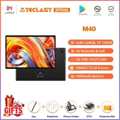 New Teclast M40 Tablets Android 10.0 Tablet PC 6GB RAM 128GB ROM 10.1 inch 8MP Dual Camera Dual 4G Phone Call Bluetooth 5.0 UNISOC T618 Octa Core