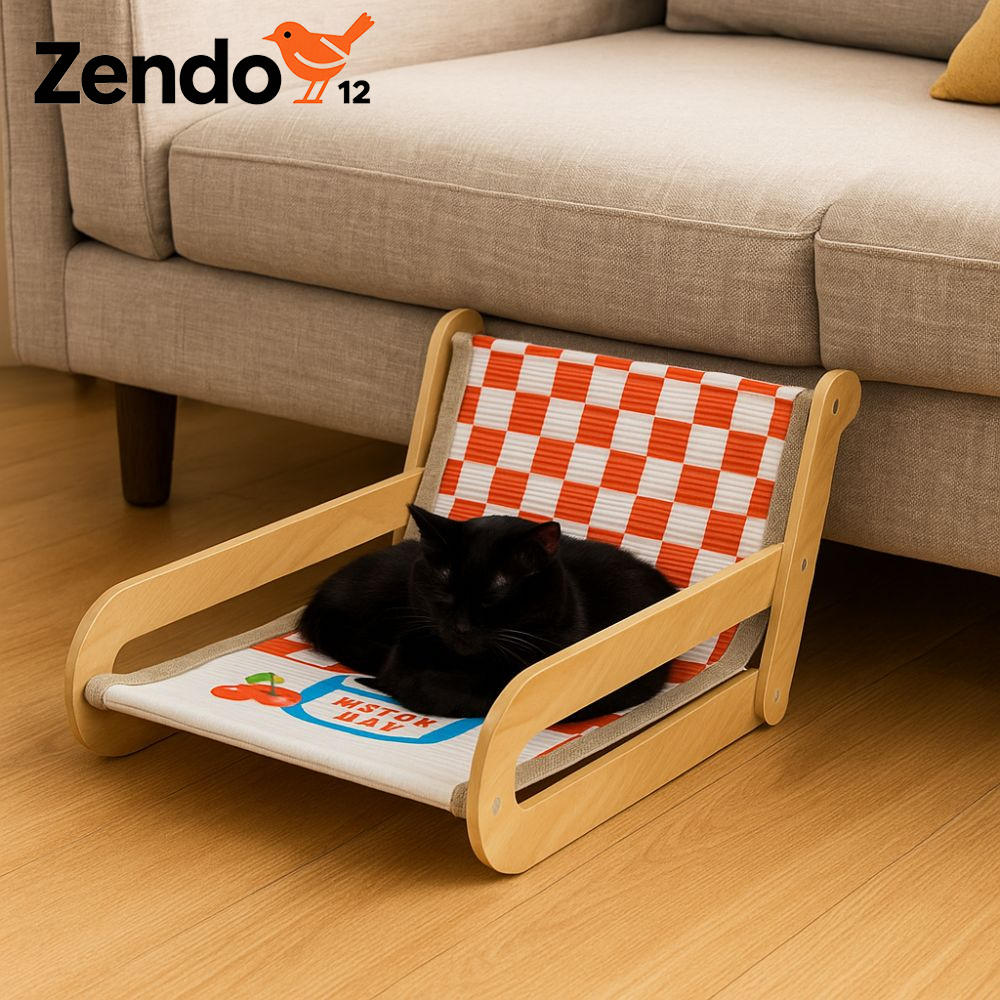 ZENDO12 Chống mài mòn Giường Sofa cho thú cưng Bằng gỗ Phim hoạt hình Ghế đu đưa cho mèo Phổ quát Có thể tháo rời Dụng cụ cào móng cho mèo dành cho mèo và chó