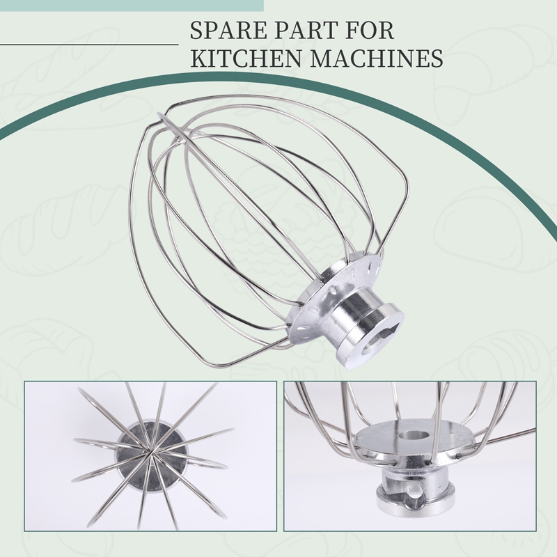 Stainless Steel Whisk 5K452WW for Kitchen Machine 5KSM90-5KSM185