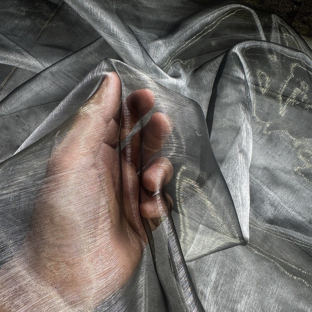 LLCY Glossy Crystal Organza Fabric DIY Translucent Shiny Mesh Fabric Soft Draping Curtain Fabric for Wedding Backdrop DIY Curtains Hanfu Dress Design