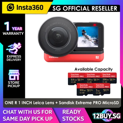 Insta360 ONE R 1-inch Leica Edition Bundle + Extreme Pro 128GB 256GB 512GB 1TB With 4K Wide Angle 12BUY.SG Local Singapore Warranty