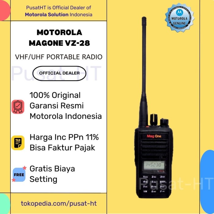 HT HANDY TALKY WALKY TALKY MAGONE BY MOTOROLA VZ-28 VZ28 VHF-Shelishop13 Harga  2,690,000 Ringgit*Penghantaran Percuma