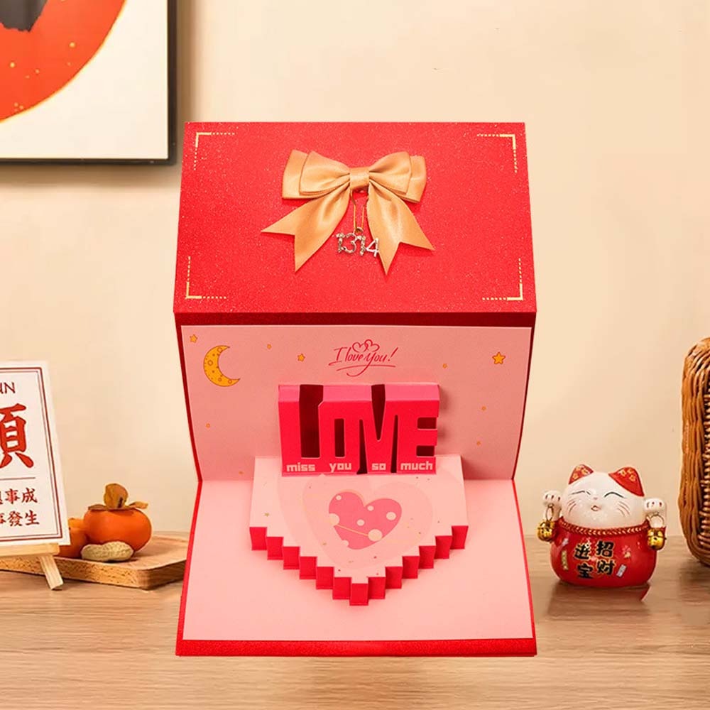 MMLUCK Traditional 3D Birthday Red Envelope Foldable Lucky Money Envelope Cash Gift Best Wishes Red Pocket Chinese New Year