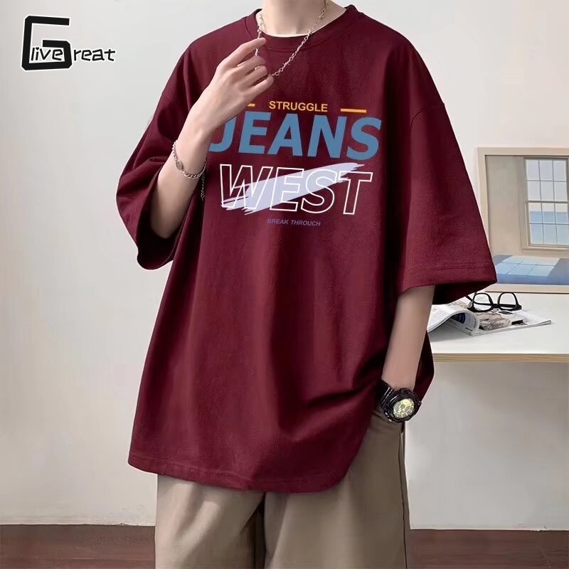 LIVE GREAT Nam áo phông ngắn tay mùa hè thời trang Hàn Quốc đơn giản và đa năng đẹp trai rộng Áo Phông Ngắn Tay Cổ Tròn Ngắn Tay giản dị áo thun nam áo thun nam mát mịn áo phông nam áo thun boy phố áo thun cho nam