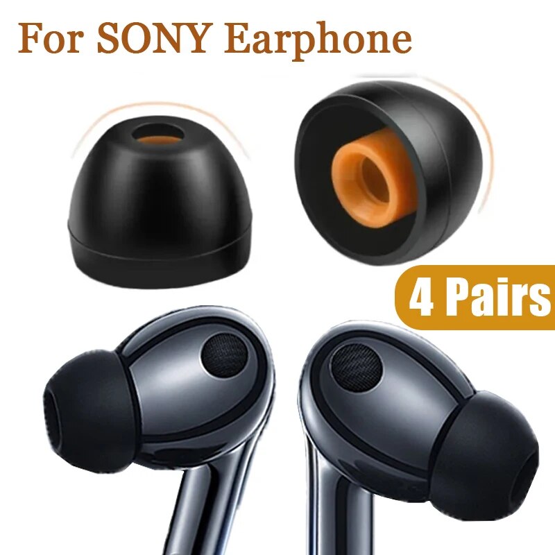 4 Pairs For Sony Earphone Soft Silicone Ear Pads For Sony Headphone