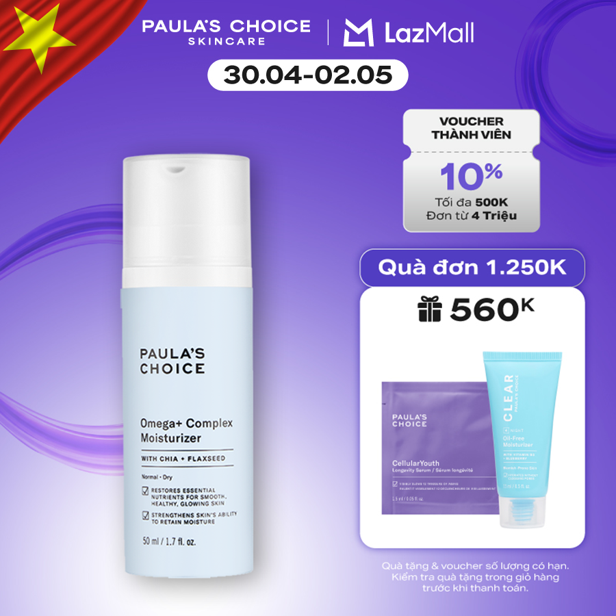 Kem dưỡng ẩm phục hồi ,chống kích ứng và làm khỏe da PAULA'S CHOICE OMEGA+ COMPLEX MOISTURIZER 3390