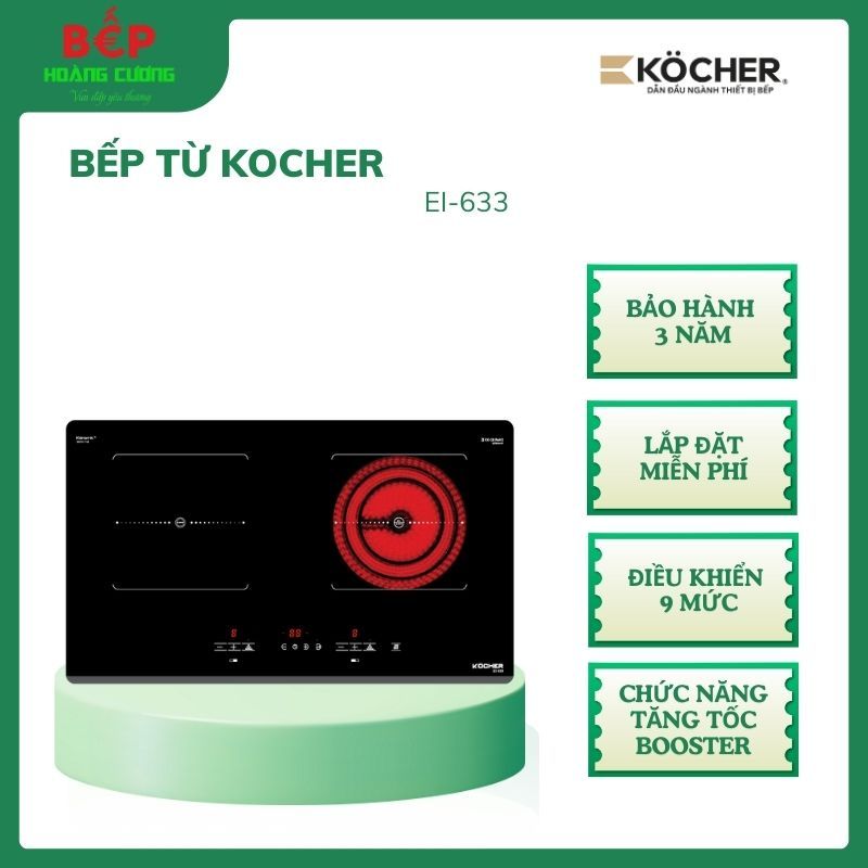 Kocher Ei-633 - Built-In Infrared Induction Cooker - Touch Control - Trinno Cooking Plate Heats Quickly