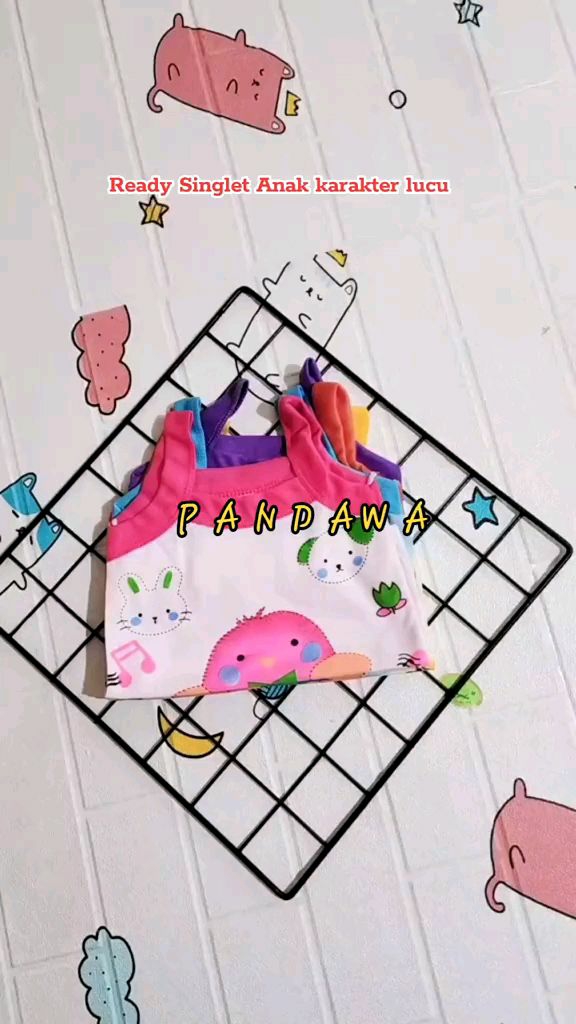PROMO!!!! 6 pcs kaos singlet anak perempuan karakter kartun murah / Kaos dalam anak