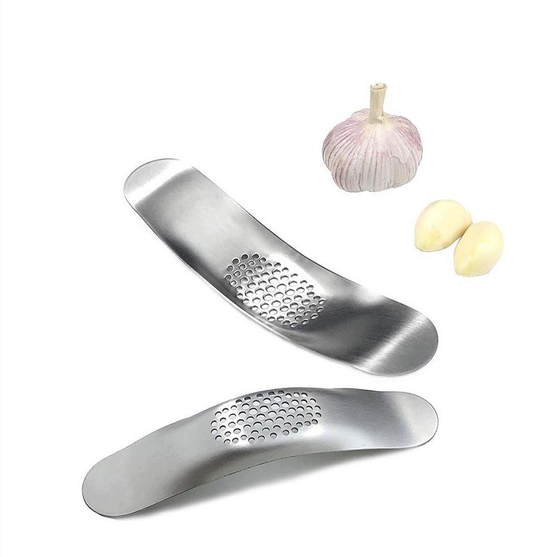 Miếng ép tỏi nghiền bằng tay, dụng cụ băm tỏi bằng thép không gỉ tiện lợi nhanh chóng